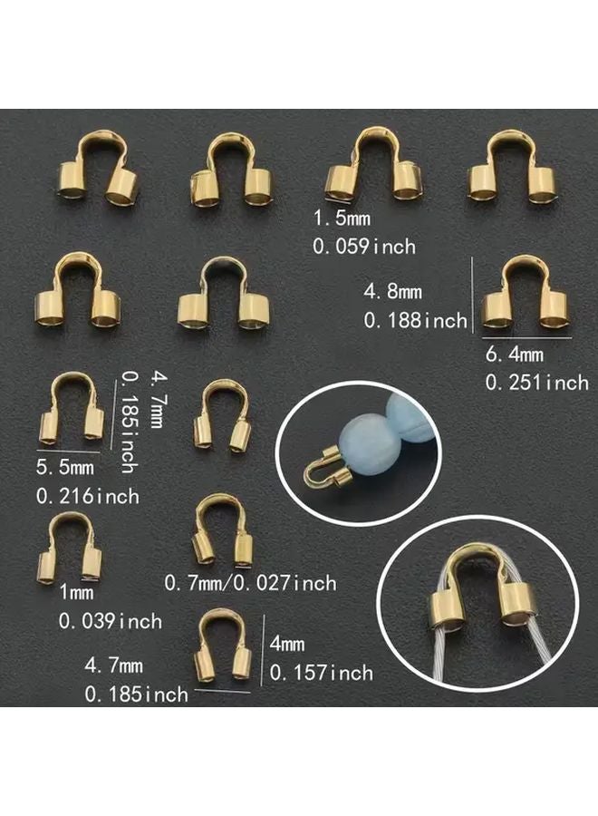 Golden U Shaped Tube End Cap Clamps 20pcs For Handmade Jewelry Craft Accessories - Image 4